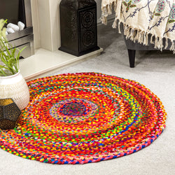 Round Chindi Cotton Braided Rug