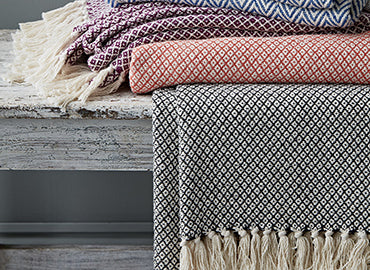 Diamond Herringbone Throws Bedspreads