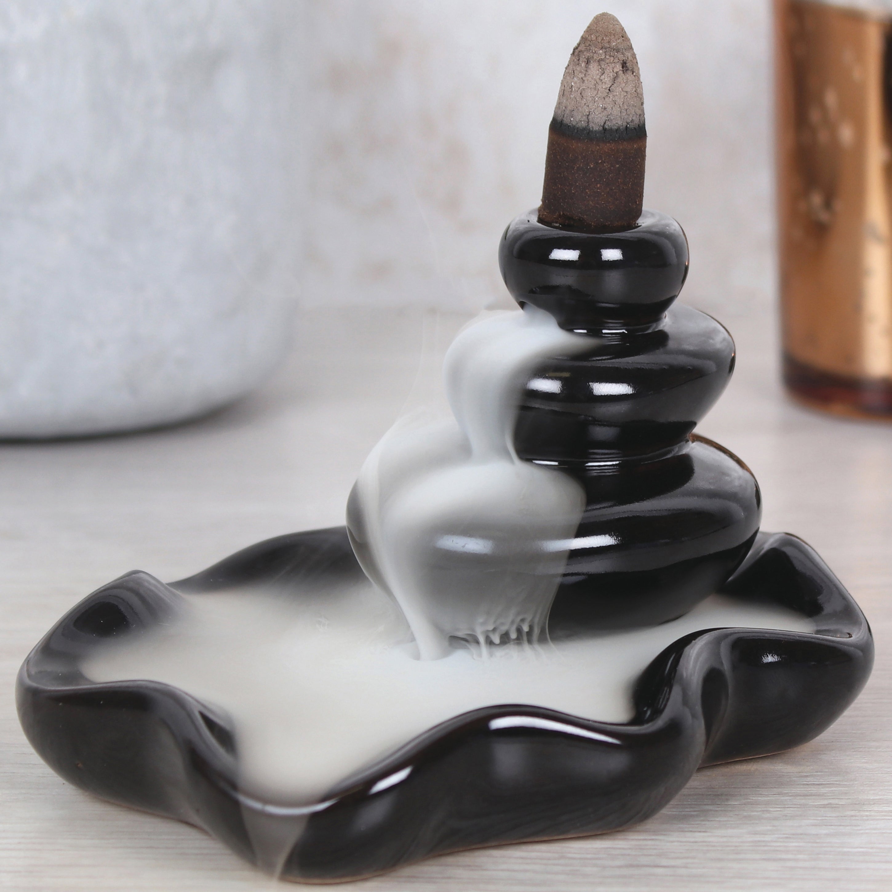 Large Pebbles Backflow Incense Burner Ethniciti