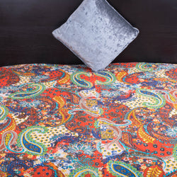 Orange Paisley Kantha Quilt Gudari