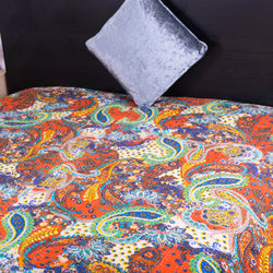Orange Paisley Kantha Quilt Gudari