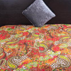 Red Paisley Kantha Quilt Gudari