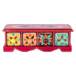 Ceramic 4 Drawers Chest - Red
