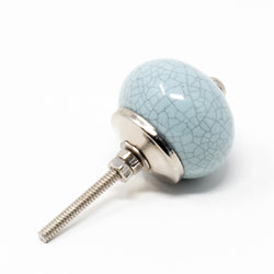 Round Ceramic Knob - Grey Crackle