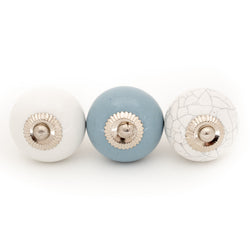 Grey White Round Ceramic Knobs