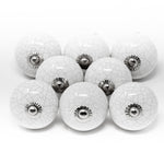 Round Ceramic Knob 8 Pack White Crackle