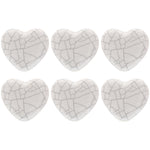 White Crackle Heart ceramic drawer knobs 