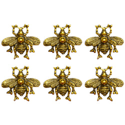 Set of 6 - Antique Gold Bumble Bee Knob