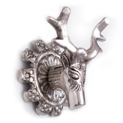 Stag Head Silver Knob