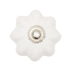 White Pumpkin Ceramic Knob