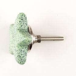 Green with Grit Star Ceramic Knob