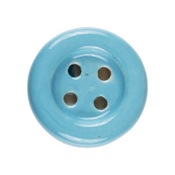 Blue Button Ceramic Knob