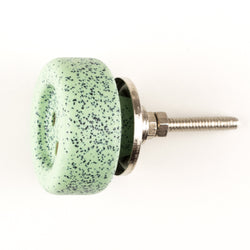Green with Grit Button Ceramic Knob
