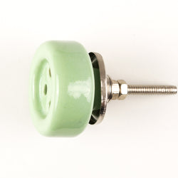 Green Button Ceramic Knob