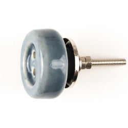Grey Button Ceramic Knob