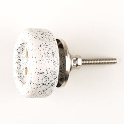 White with Grit Button Ceramic Knob