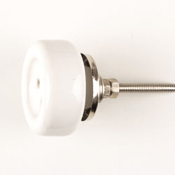 White Button Ceramic Knob