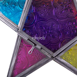 Moroccan Star Glass Lantern - Small