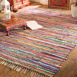 Multicoloured Chindi Cotton Rag Rug