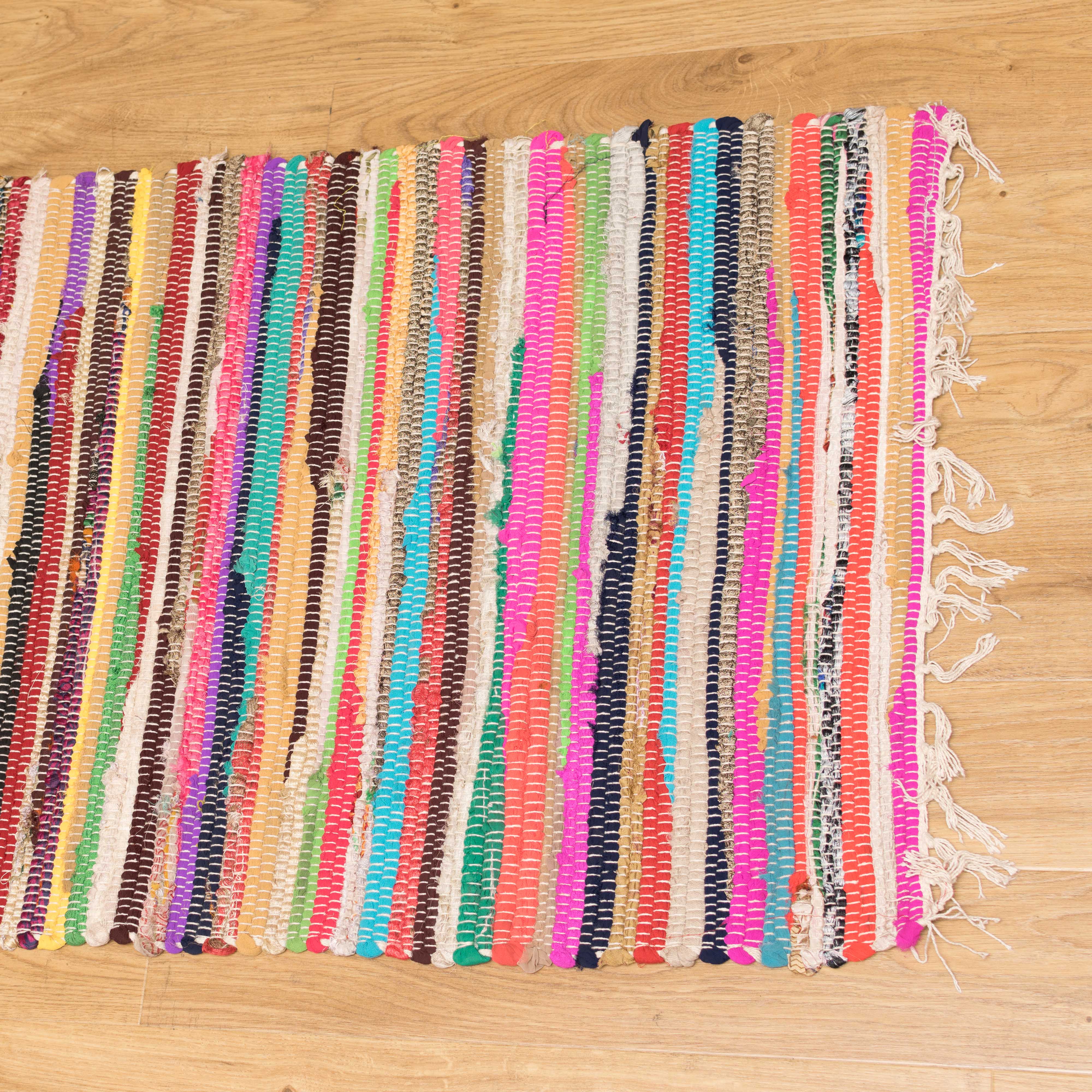 Buy Multicoloured Chindi Cotton Rag Rug Online In UK Ethniciti
