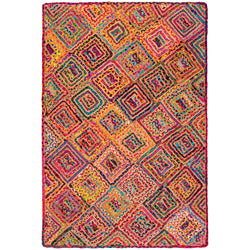 Diamond Jute Cotton Braided Chindi Rag Rug