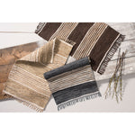 Leather Jute Stripes Rustic Rug
