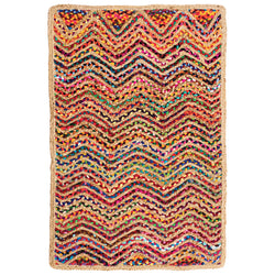 Waves Jute Cotton Braided Chindi Rag Rug
