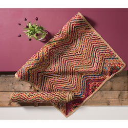 Waves Jute Cotton Braided Chindi Rag Rug