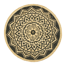 Round Mandala Jute Braided Rug
