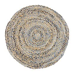Round Denim Jute Braided Rug