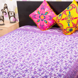 Cotton filled Quilt Razai - Pink Tropical Fruit
