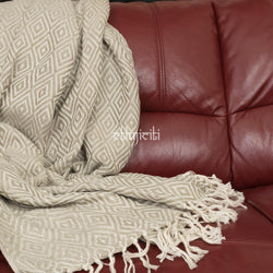 Silver Grey Diamond Extra Soft PET Yarn Throw